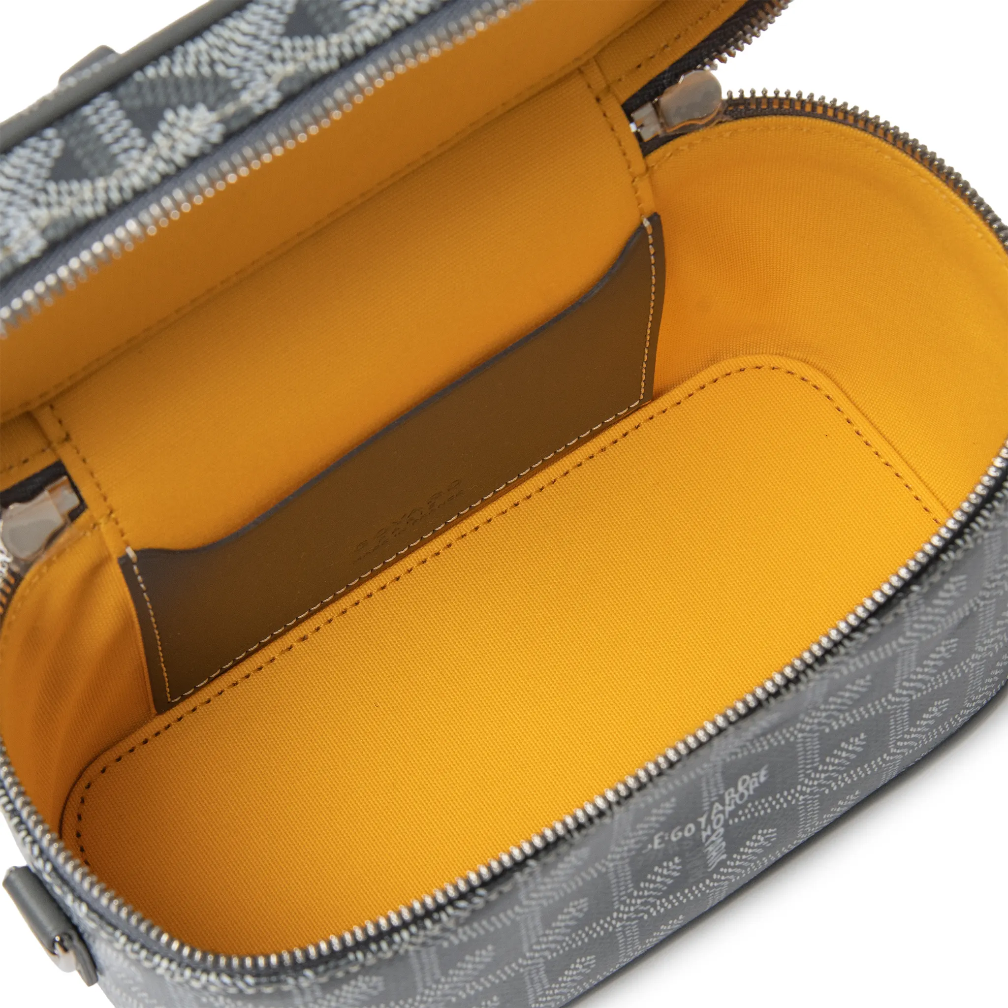 Inside View of Goyard Muse Mini Grey Vanity Bag MUSEVAMINTY51CL51P